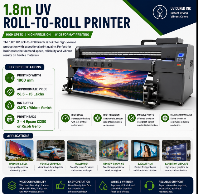 1.8m UV Roll-to-Roll Printer