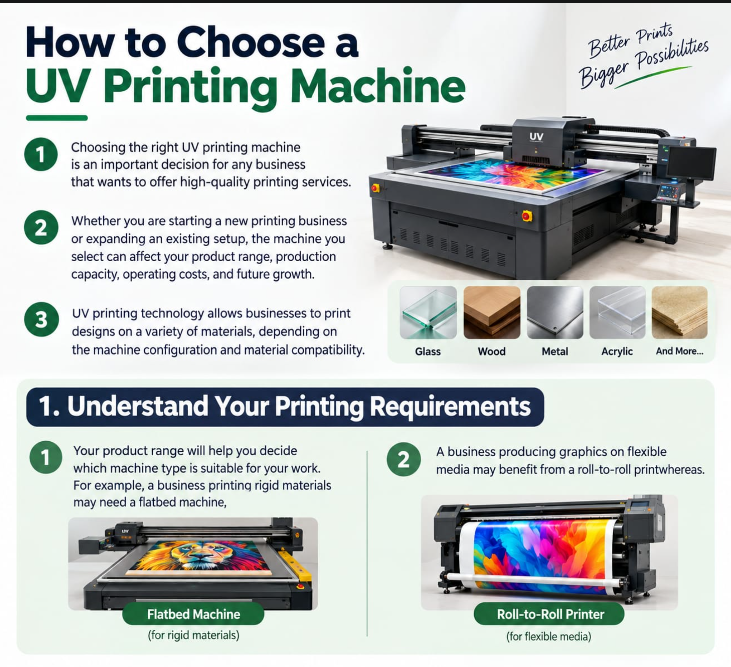 How to choose UV printing machine for flatbed and roll-to-roll printing on different materials